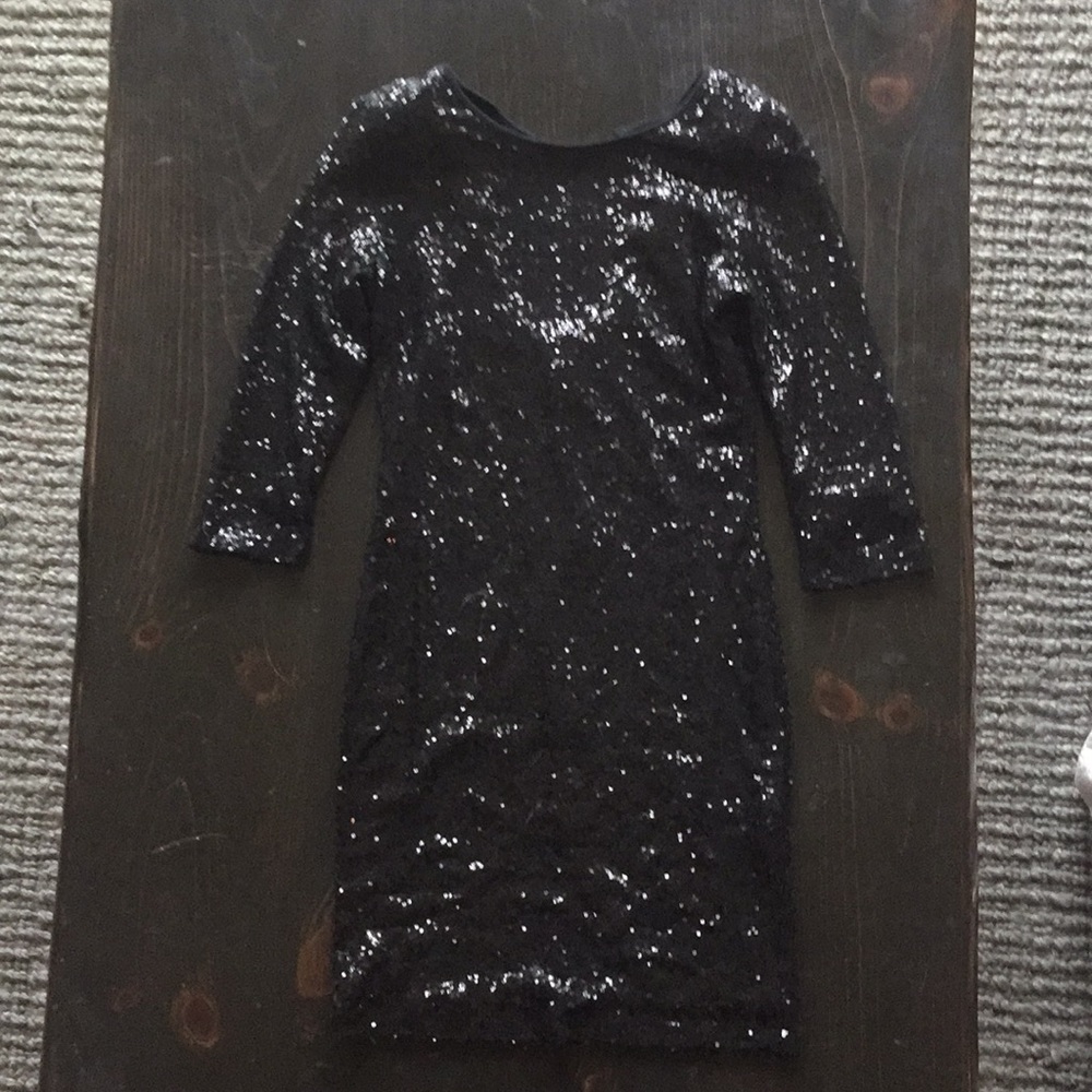 Black Sequin Bodycon Dress